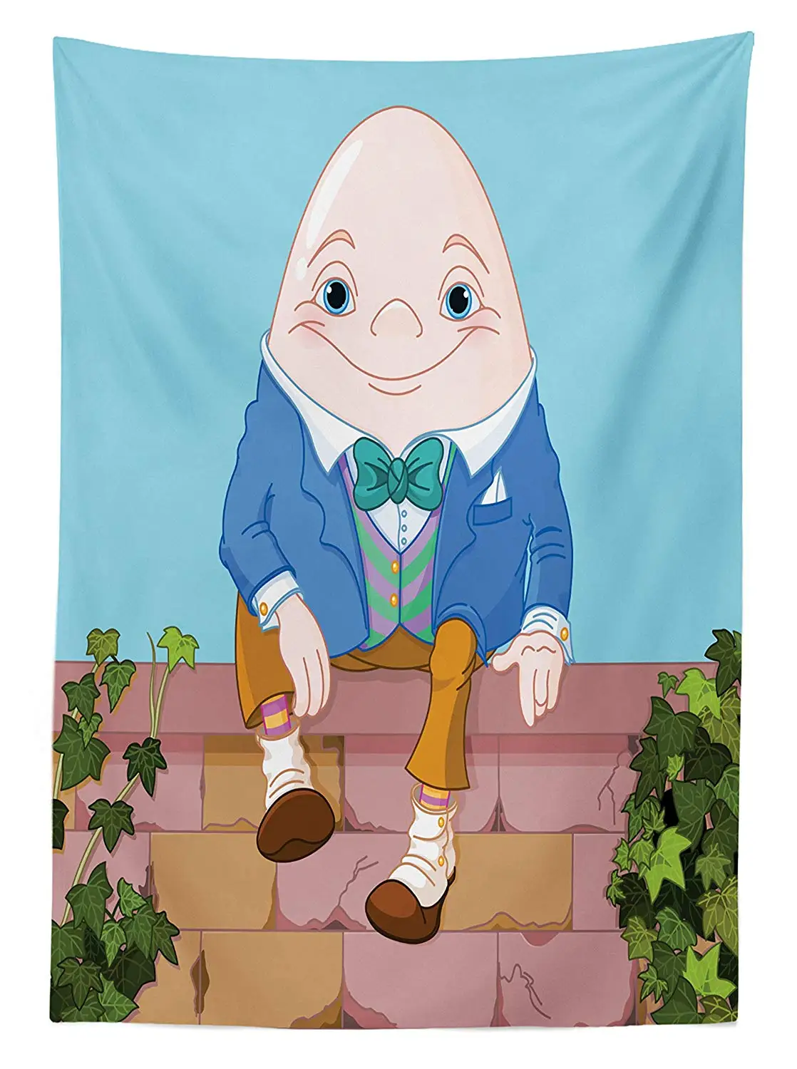 Уличная скатерть Alice in Wonderland яйцо гантели сидя на кирпичной стене в красочном