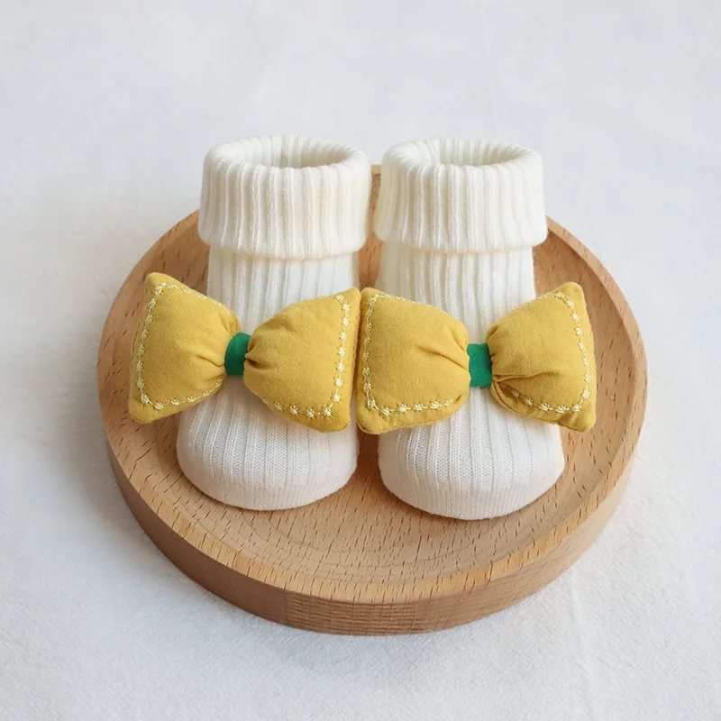 5Pairs/lot 0-3 Yrs old mesh children's boat socks girls boys toddlers combed cotton newborn socks large bow decoration baby sock