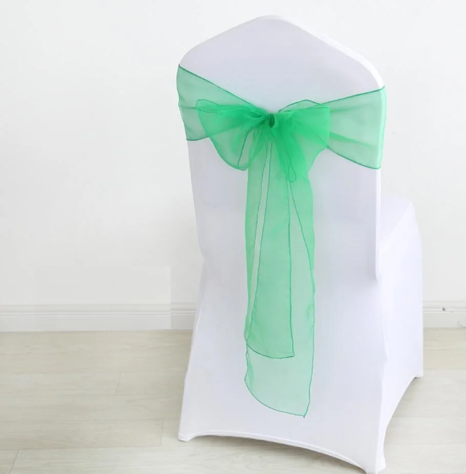 Лента на стул из органзы с украшением в виде кристаллов Свадебная вечеринка