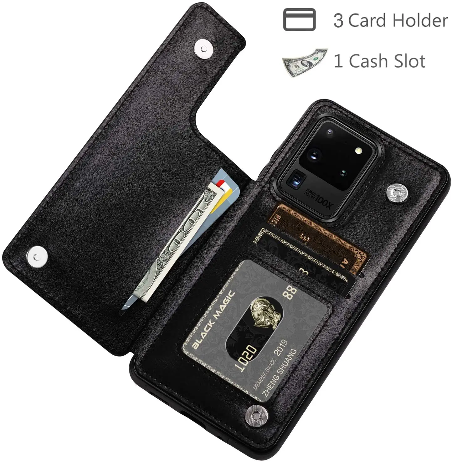 For Samsung Galaxy S20 Ultra S20 S10 Plus A51 A71 Wallet Case Luxury Slim Fit Premium Leather Card Slots Shockproof Flip Shell