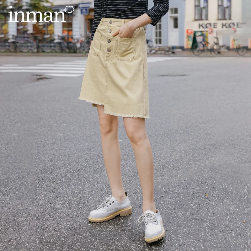 INMAN весна 2020 Новое поступление художественная юбка для похудения с завышенной