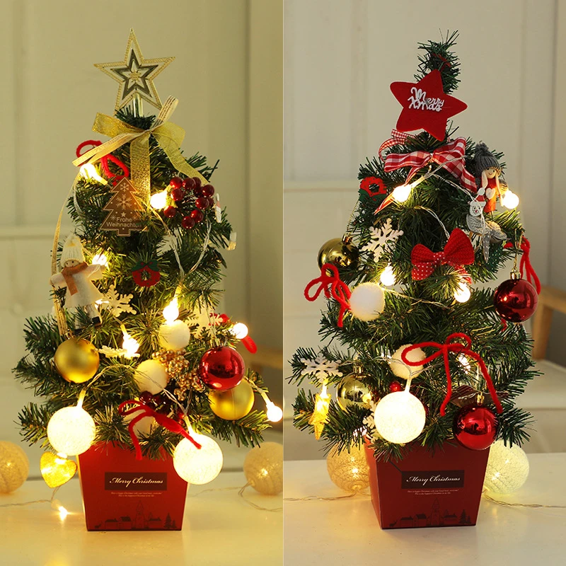 

50CM Christmas Tree Glowing Desktop Ornament Creative Xmas Decorative Props for Home Living Room Office TH