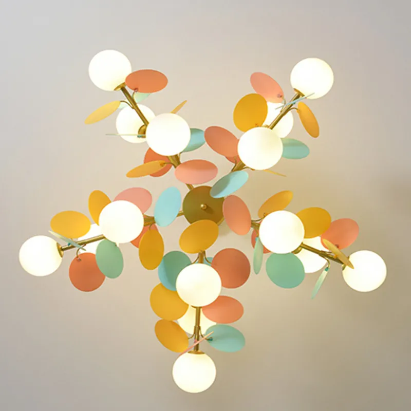 

Modern Colorful LED Chandeliers Flower Branch Art Hanging Lights For Bedroom Living Room Decoration G9 Stylish Lighting Fixture