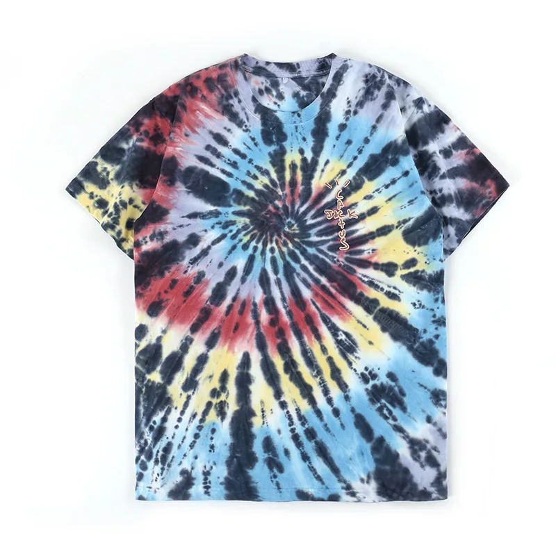

Fgss clothing new fashion brand tie dye creative printing loose round neck short sleeve men's T-shirt