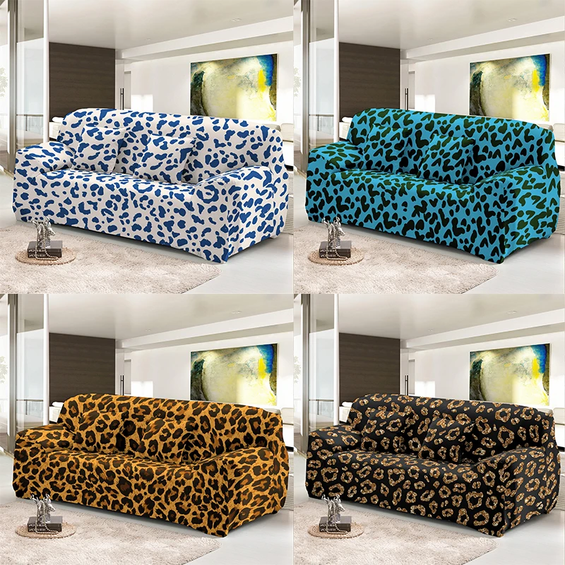 

Модный леопардовый Эластичный комбинированный чехол для дивана L-образной формы, универсальный эластичный угловой чехол для 1/2/3/4 мест, чехо...