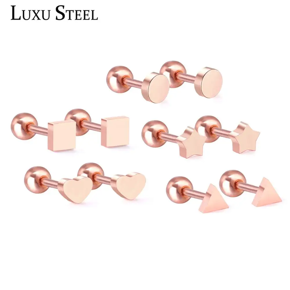 Роскошные серьги из розового золота 2020 пробы нержавеющей стали геометрические