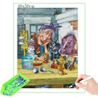 Рукоделие ручной работы, алмазная вышивка Ведьма и Кот стразы, вышивка крестиком, мозаика, алмазная живопись, искусство, украшение для дома