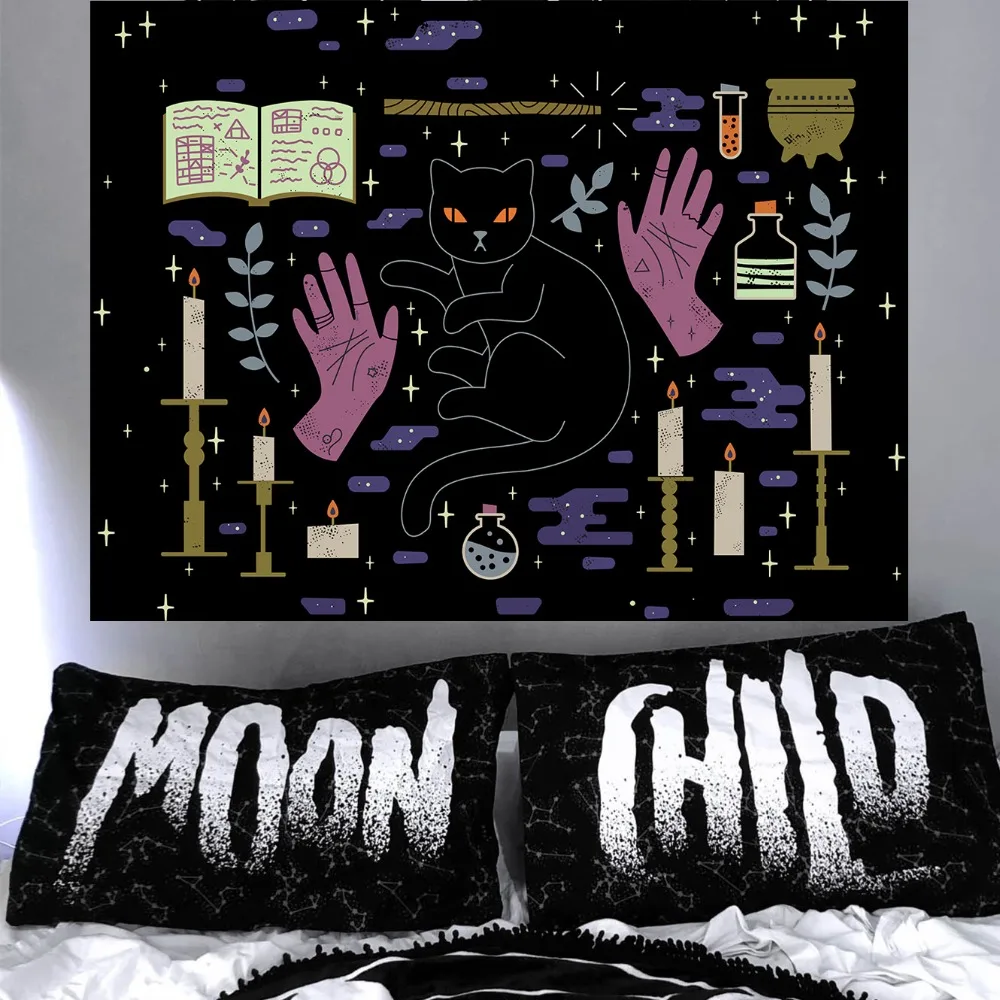 Loartee Witchcraft Ouija ручной гобелен Psychic Magic Astrology Comics Богемный Хиппи divination домашний навесной декор для стен ковер