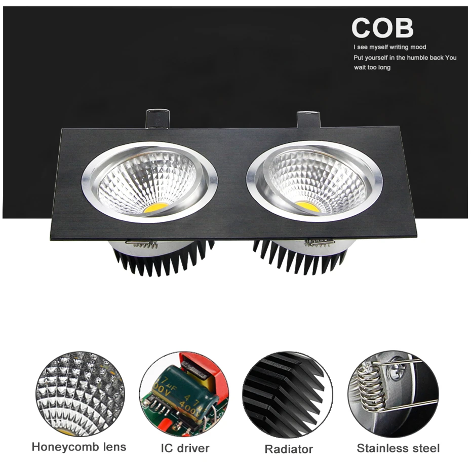 [DBF] угловой Регулируемый квадратный вниз светильник 14 Вт 18 24 30 с регулируемой