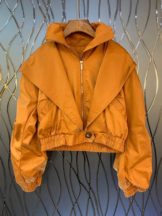 2019 осень и зима новый женский Дикий цвет с капюшоном на молнии Короткая куртка 916 |