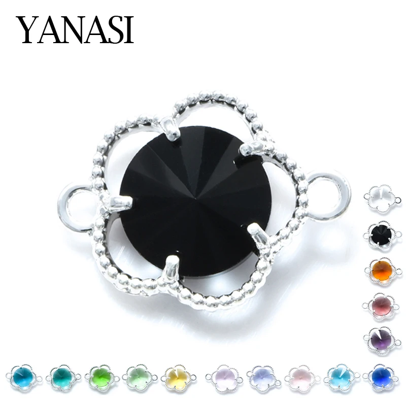 4 шт./лот хрустальные подвески в виде цветка для ожерелий браслетов