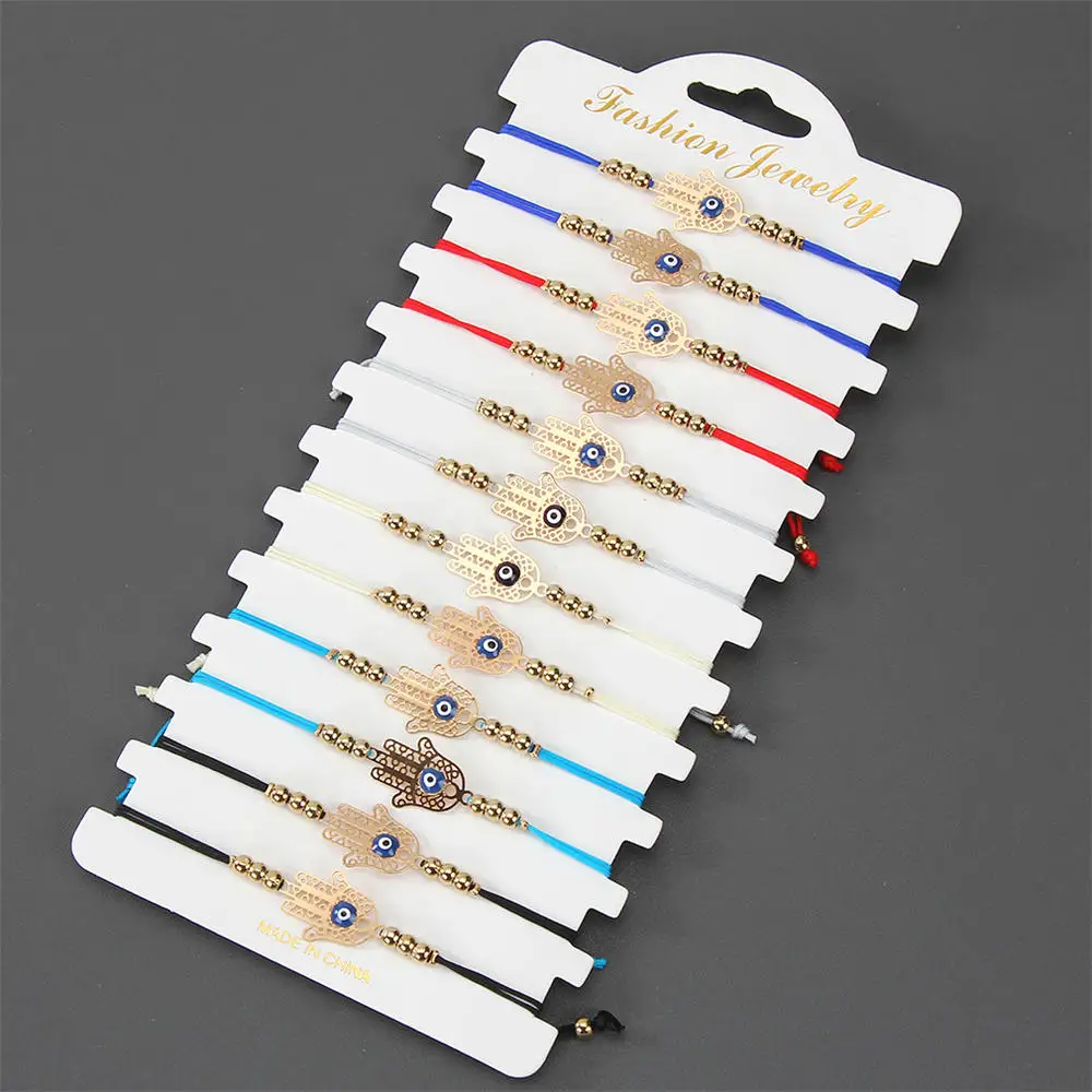 Золотой цвет нержавеющая сталь Ладонь Браслет 12 шт./лот в богемном стиле ручной