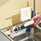 50LB минималистский Телескопический Раковина Стеллаж для хранения держатель 2-в-1 регулируемый держатель для кухни, сливная корзина губка держатель с посудомоечная машина