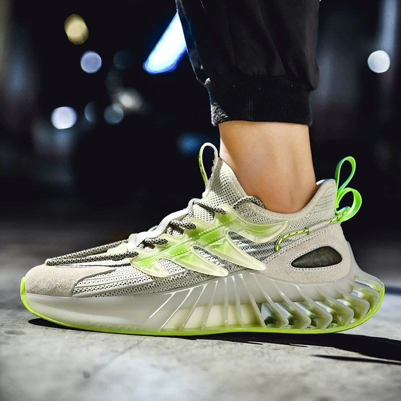 

Spring Trend Mesh Men Shoes Brand Designer Fluorescent Blade Sneakers Breathable Shoes Training Sport Shoes Outdoor Running Shoe