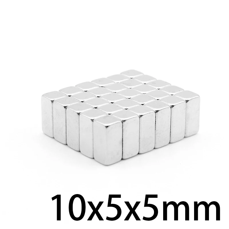 

10/20/50/100/150/200 шт. 10x5x5 Блок редкоземельный неодимовый магнит N35 постоянный мощный магнитный лист 10x5x5 мм 10*5*5