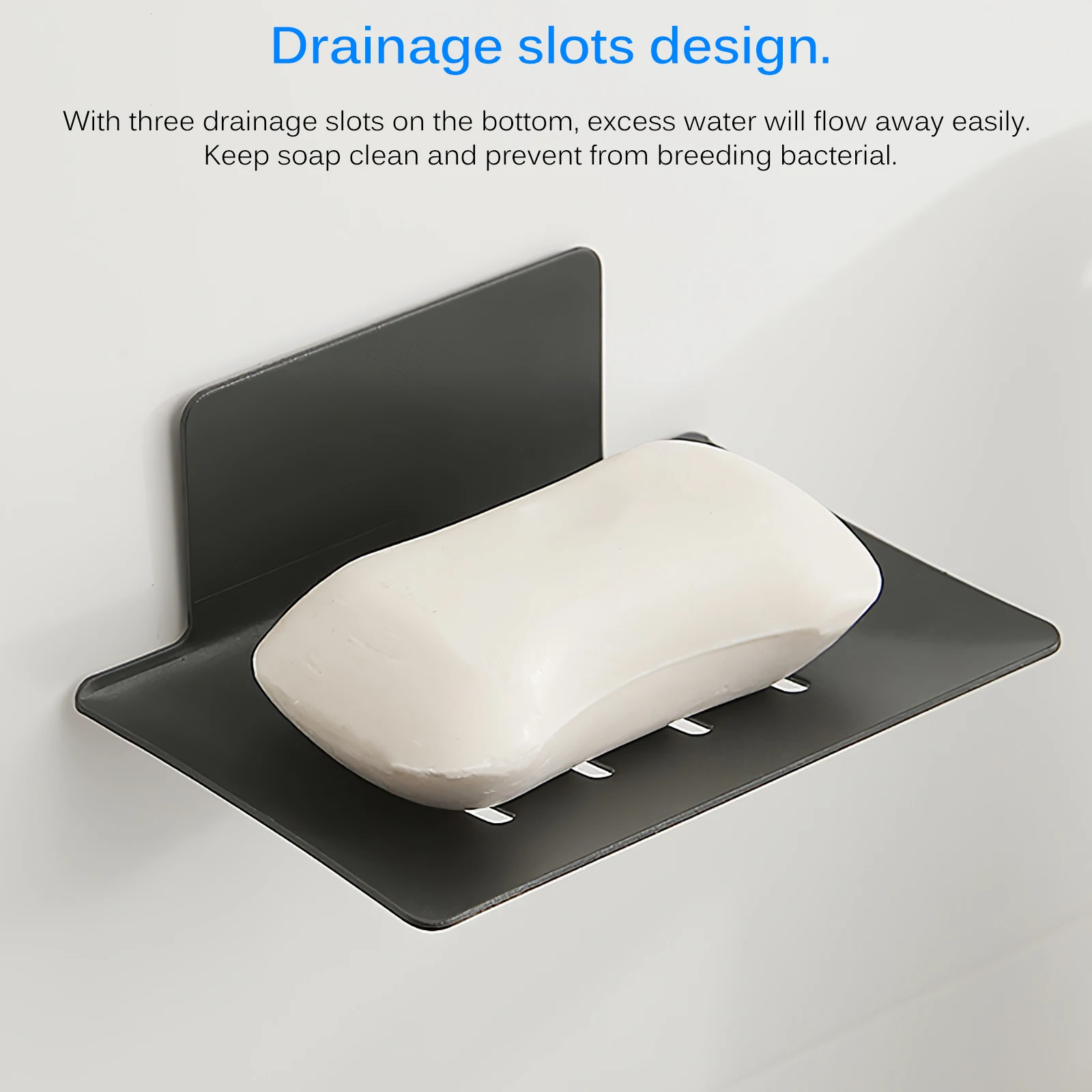 

1Pcs Soap Holder Bathroom Shower Soap Dish Shower Plates Soap Storage Box With Drain Wall Mounted Self Adhesive Plastic Supplies