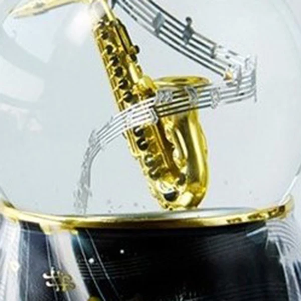 Music Theme Saxophone Crystal Ball Box Souvenir Birthday Party Personalized Gift | Дом и сад