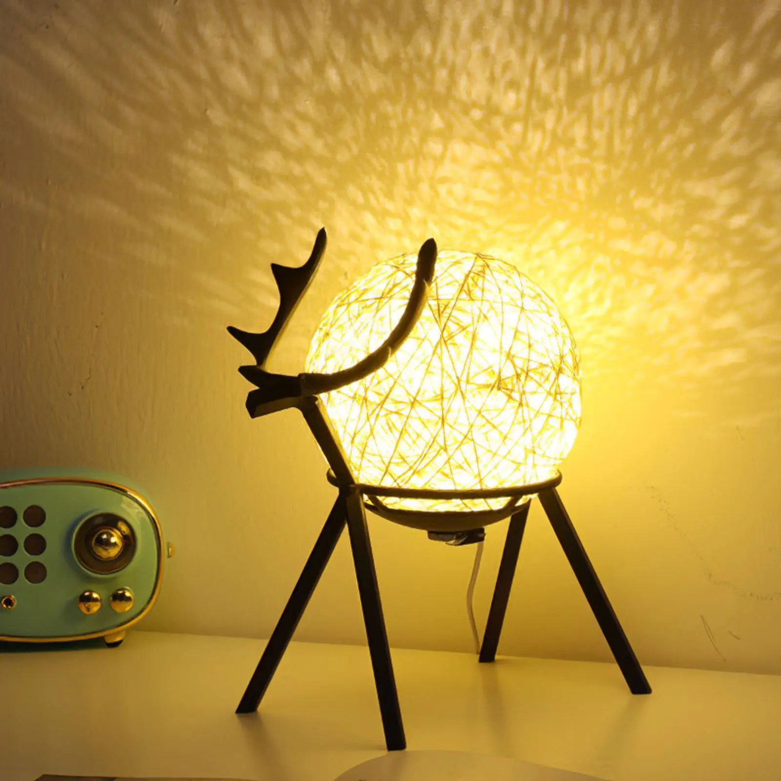 

Creative Ins Wind Starry Table Lamp Bedroom Bedside Lamp Fantasy Rattan Ball Moon Light Night Light Romantic Dimmable