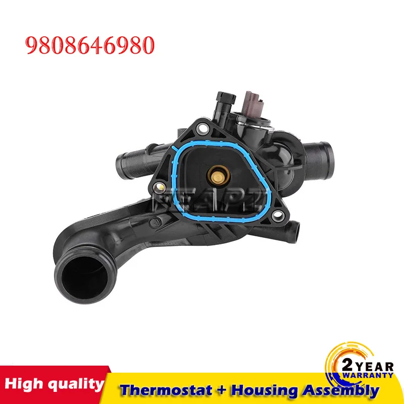 New Thermostat + Housing Assembly For MINI R56 R55 Peugeot 207 208 308 508 2008 3008 1.4 1.6 16VTi 9808646980 V764558080