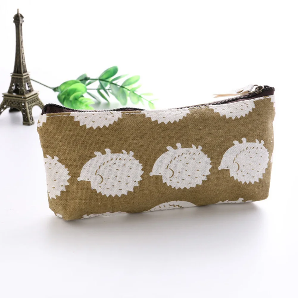 Cute Canvas Whale Flower Printed Pencil Bag School Supplies Stationery Gift School Cute Pencil Box Creative School Tools