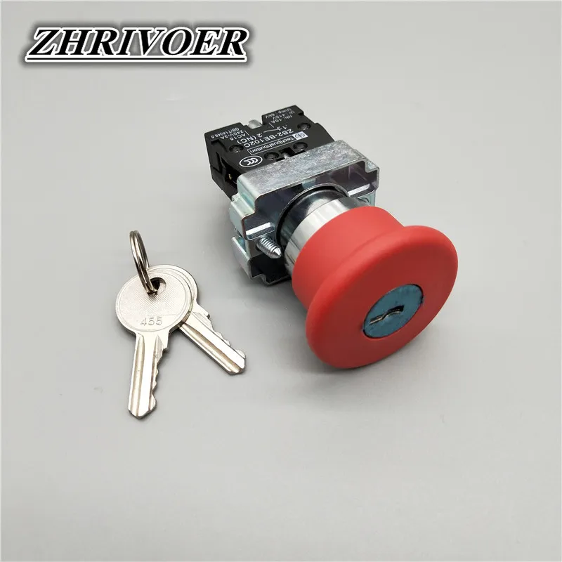 

XB2-BS142C XB2-BT42C 40 мм NC N/C с ключом Красный грибной кнопочный переключатель аварийной остановки 600 В 10 А