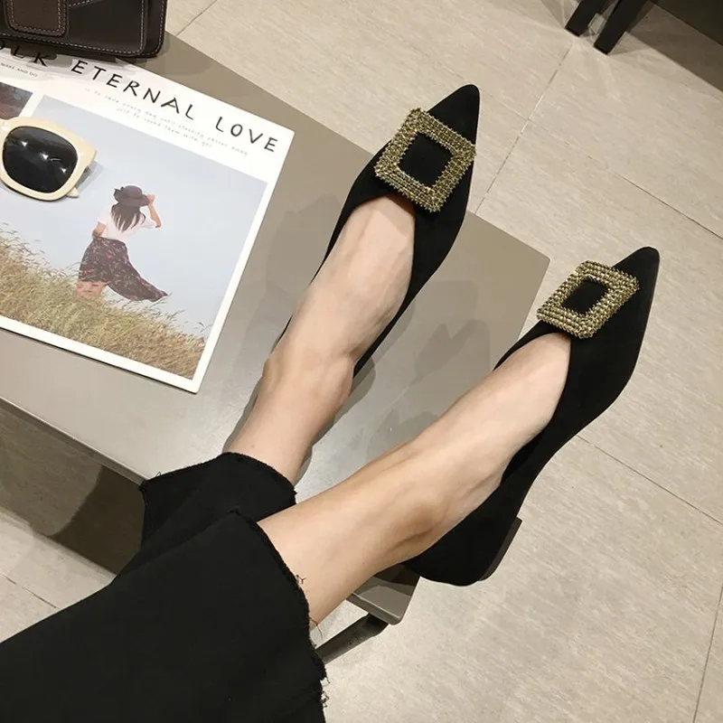 2019 туфли на плоской подошве Женская обувь с острым носком Повседневная
