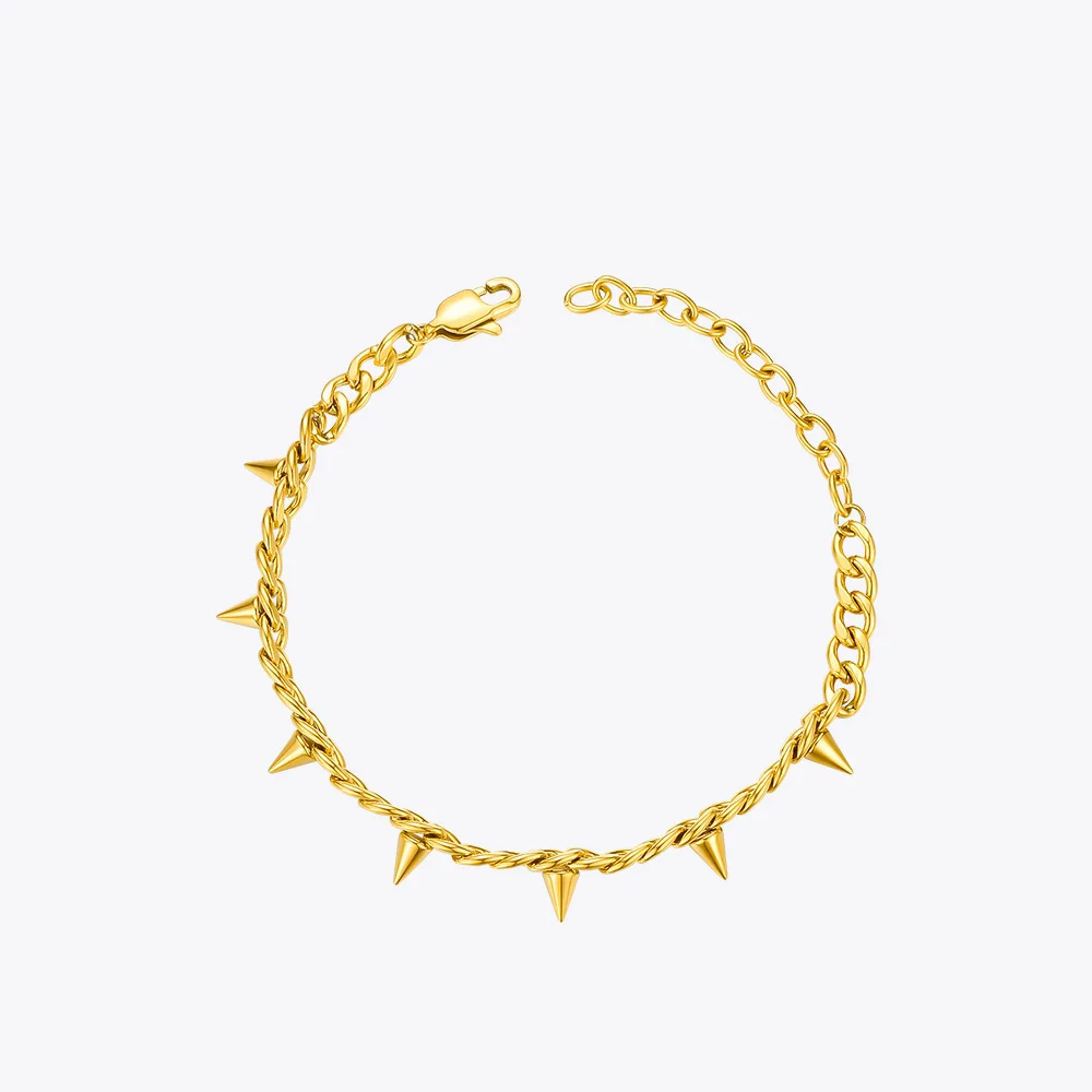 ENFASHION панк шипы браслеты цепочки для женщин золотой цвет нержавеющая сталь рок