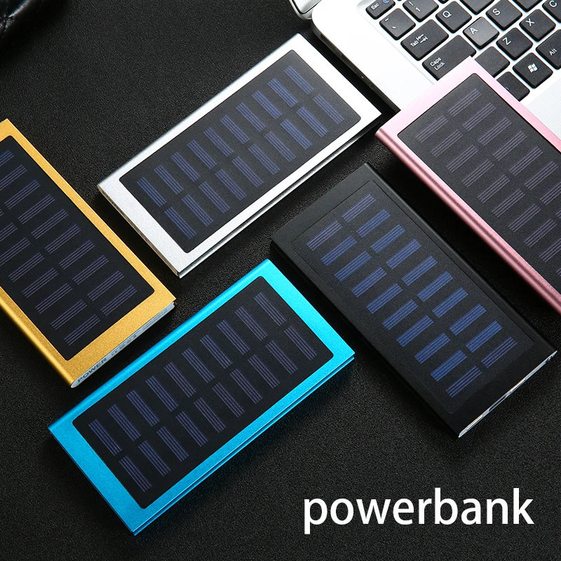 Внешний аккумулятор на солнечной батарее 10000 мАч 2 USB LED портативное зарядное
