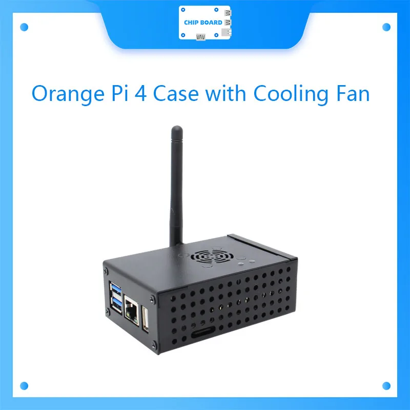 Чехол Orange Pi 4 с охлаждающим вентилятором металлический чехол/корпус радиатором