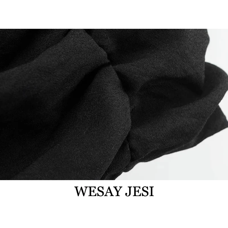 

WESAY JESI 2021 Summer New Women's Tops Solid Color Square Collar Puff Sleeve Stretch Shirt Casual Fashion Retro Temperament Top
