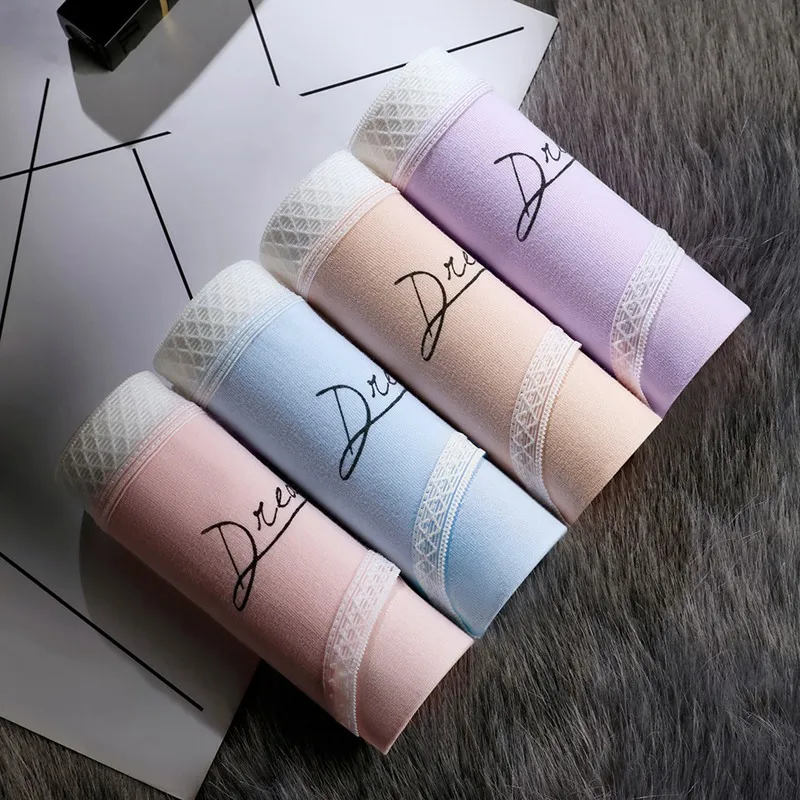 Сексуальные хлопковые кружевные трусы женские бесшовные трусики с принтом Трусы