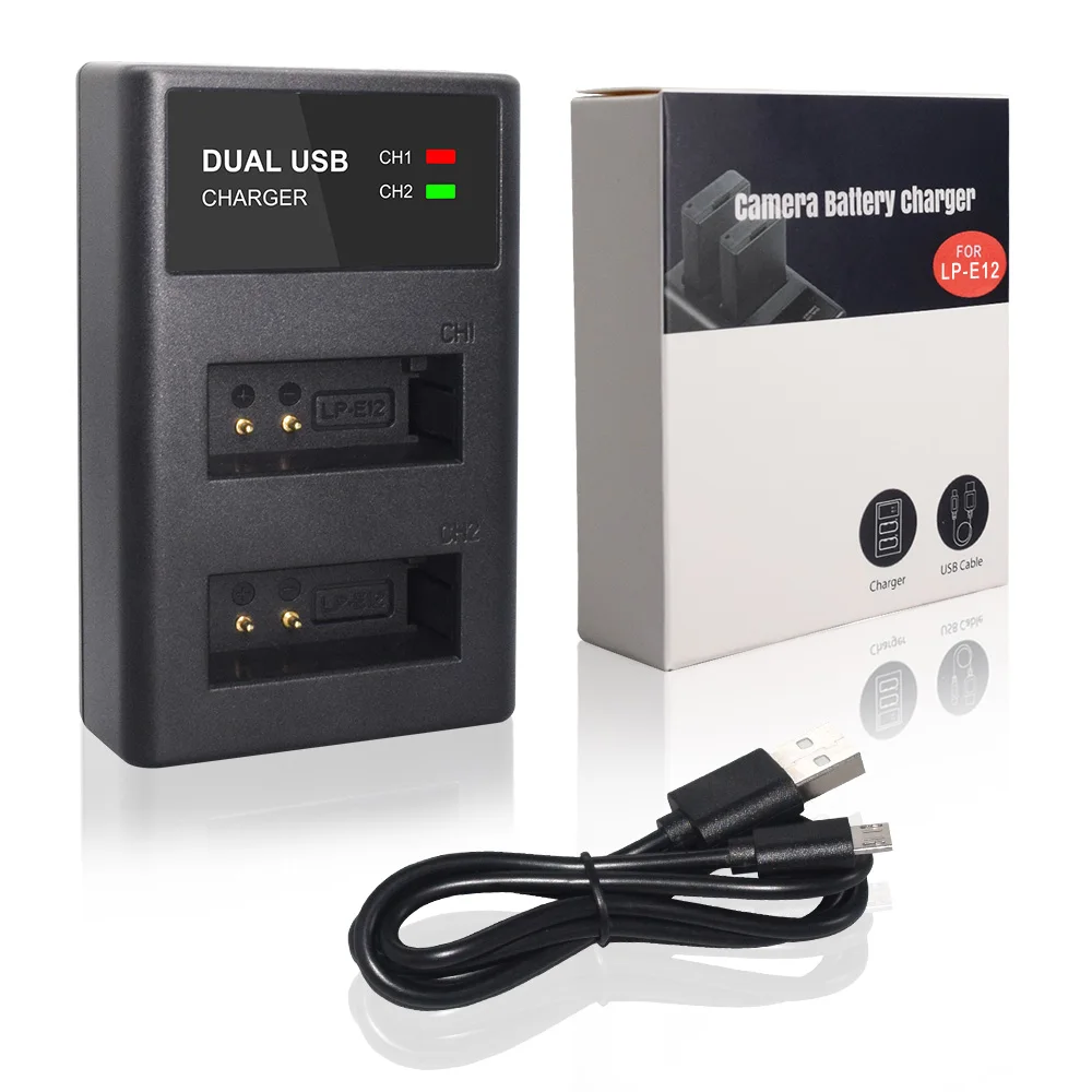 

PALO LP-E12 LPE12 LP E12 Charger LCD USB digital camera battery Charger for Canon 100D Kiss X7 Rebel SL1 EOS M10 M50
