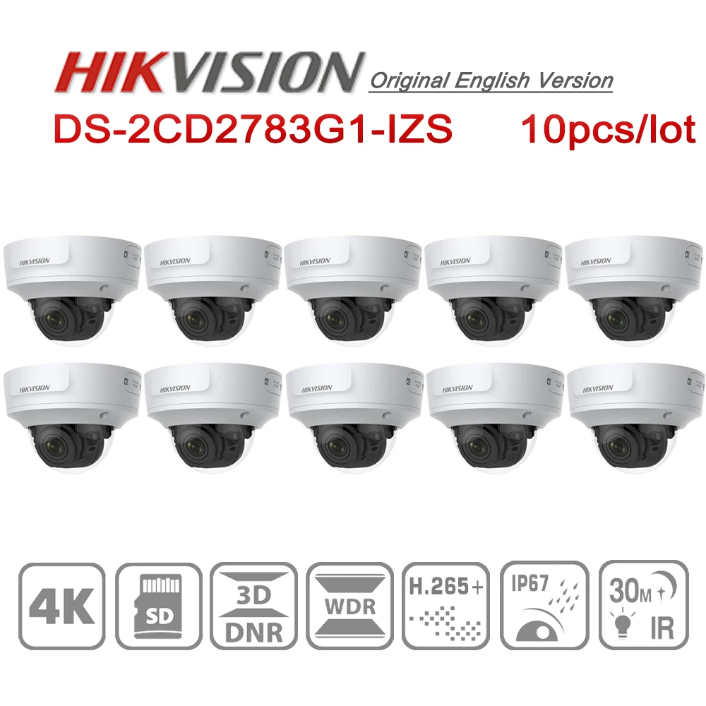 Предпродажа Hikvision DS-2CD2783G1-IZS 8MP 4K IR варифокальный купольная ip-камера H.265 + с слотом