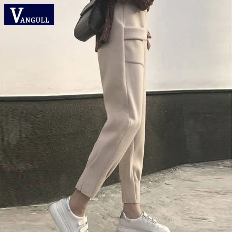 Брюки Vangull Женские повседневные зимние утепленные шерстяные шаровары новинка 2019