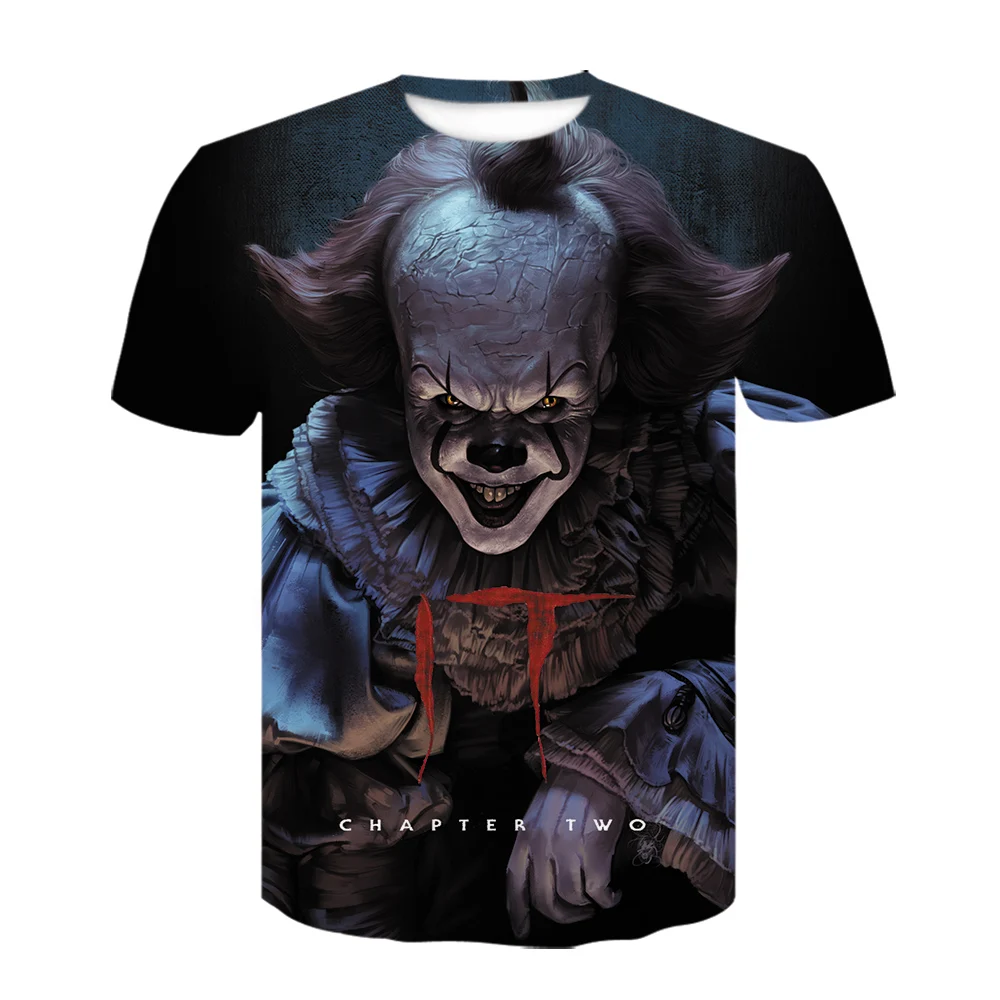 Мужская футболка с 3D принтом клоуна Стивена Кинга Джокера Хэллоуина|Мужские
