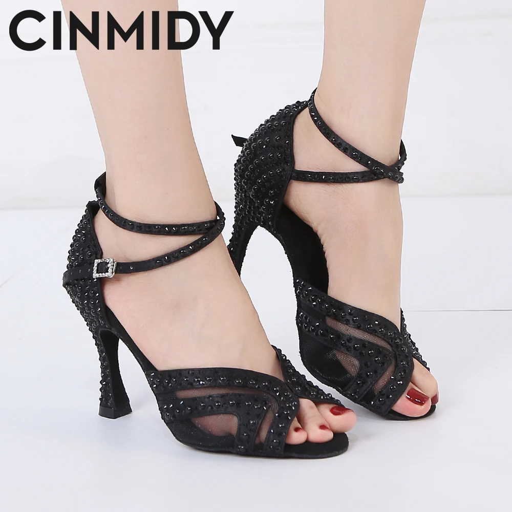 

CINMIDY Woman Latin Dance Shoes Tango Salsa Rumba Samba Ballroom Party Ladies High Heels Soft Sole Women Sandals5CM-10CM