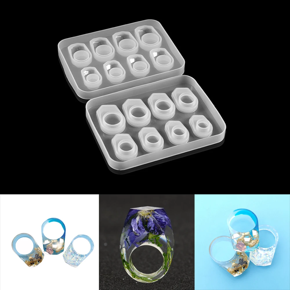 1pcs DIY Crystal Epoxy Ring Silicone Mold UV Resin Molds Ring Jewelry Moulds DIY Jewelry Accessories Epoxy Resin Tools