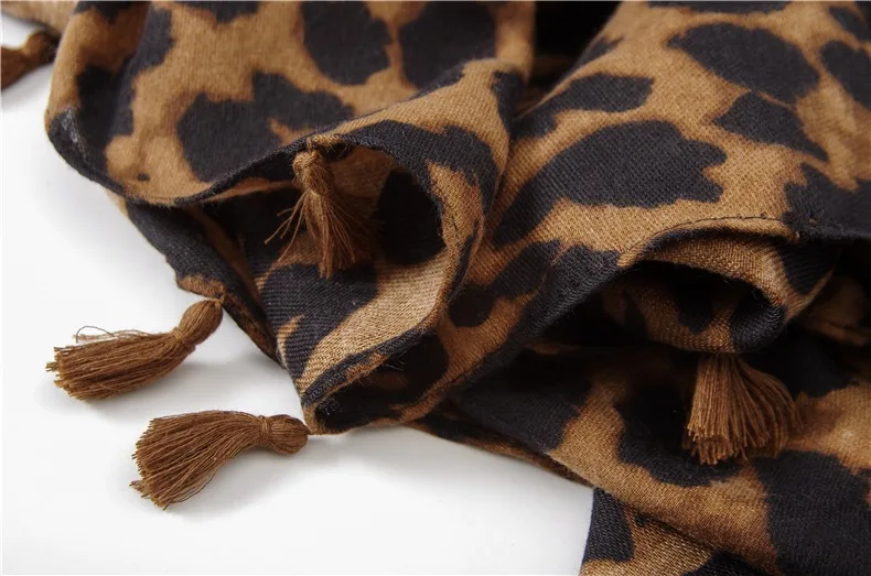 Шарф с леопардовым принтом мягкие хлопковые шали и шарфы в британском стиле