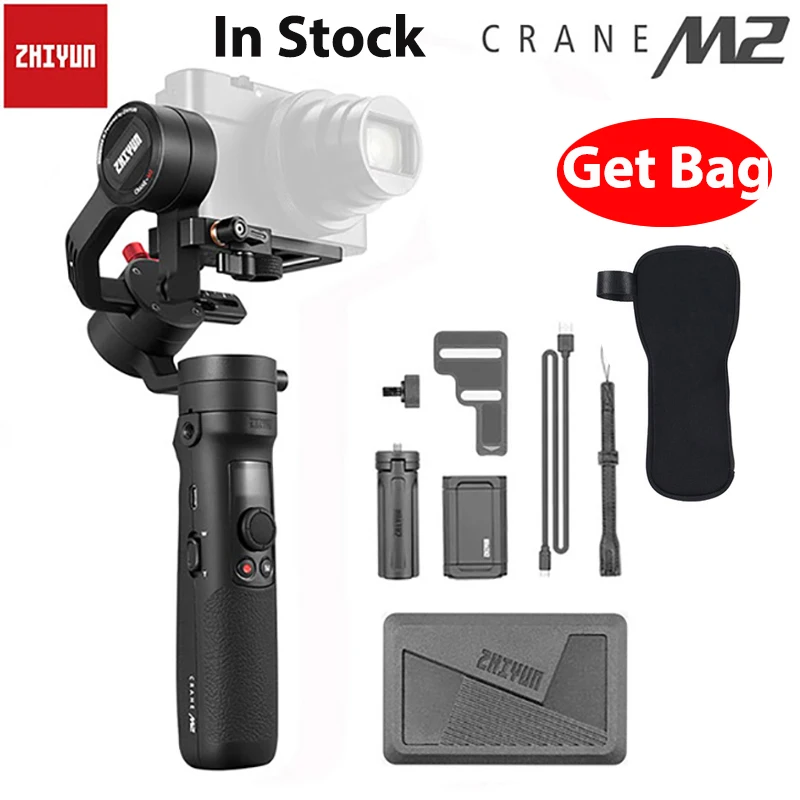 ZHIYUN Crane M2 3-осевой Карманный шарнирный стабилизатор для смартфона стабилизатор для камеры Gopro Hero Action беззеркальных камер PK Moza Aircross DJI Osmo - Цвет: Black