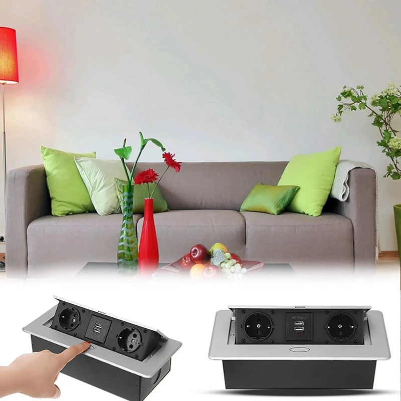 Многофункциональное настольное всплывающее гнездо из алюминиевого сплава с