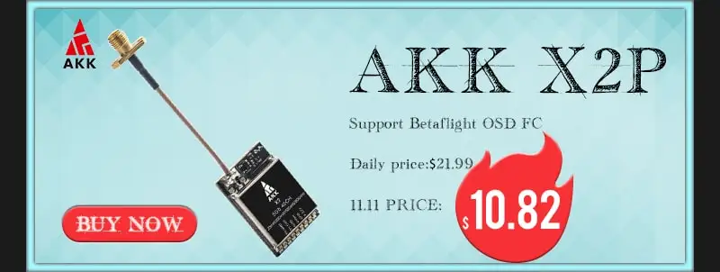 AKK FPV TS5828L 5,8G 600MW 40Ch мини av-передатчик для FPV мультикоптера