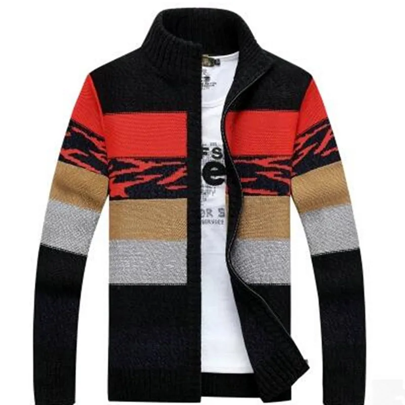 2018 осенний наряд новый свитер утепленный с высоким воротником кардиган мужские