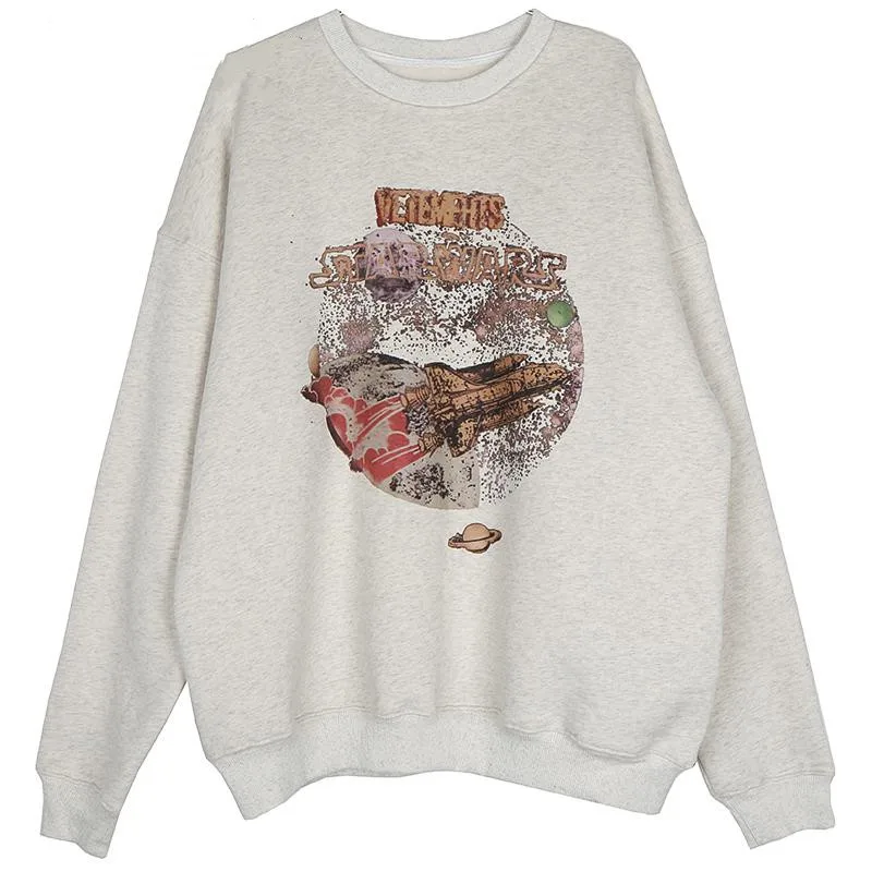 

Женские толстовки с цветочным принтом, винтажные повседневные толстовки, свитшот, женские свободные длинные толстовки оверсайз, пальто, но...