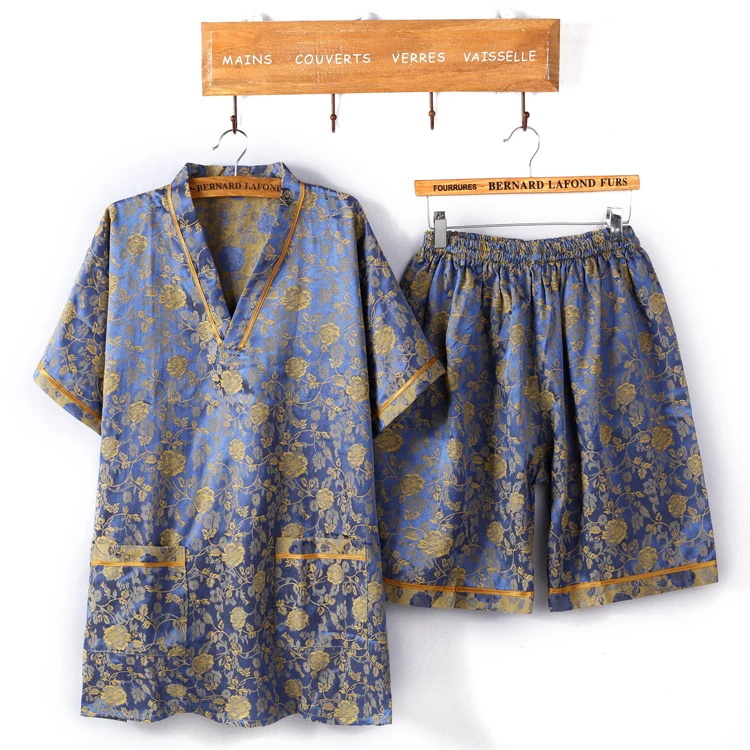 Couple Pajama Set Cooton Pajamas Men Cozy Soft Short Sleeve Nightgown Tops Shorts 2PCS Sleepwear Set Pyjamas Home Clothes