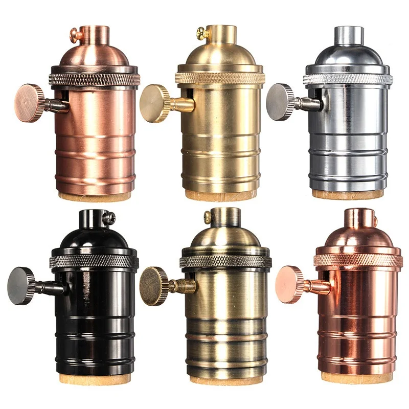 Edison Lamp Socket Vintage E26/E27 Screw Bulb Base Brass Holder Industrial Retro Pendant Fittings Lustre Lampholder Fixture | Лампы и