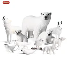 Oenux 11 шт. классические фигурки полярных животных, полярный медведь, лиса, Снежная сова, волчий кролик, модель, миниатюрная фигурка, милая детская игрушка