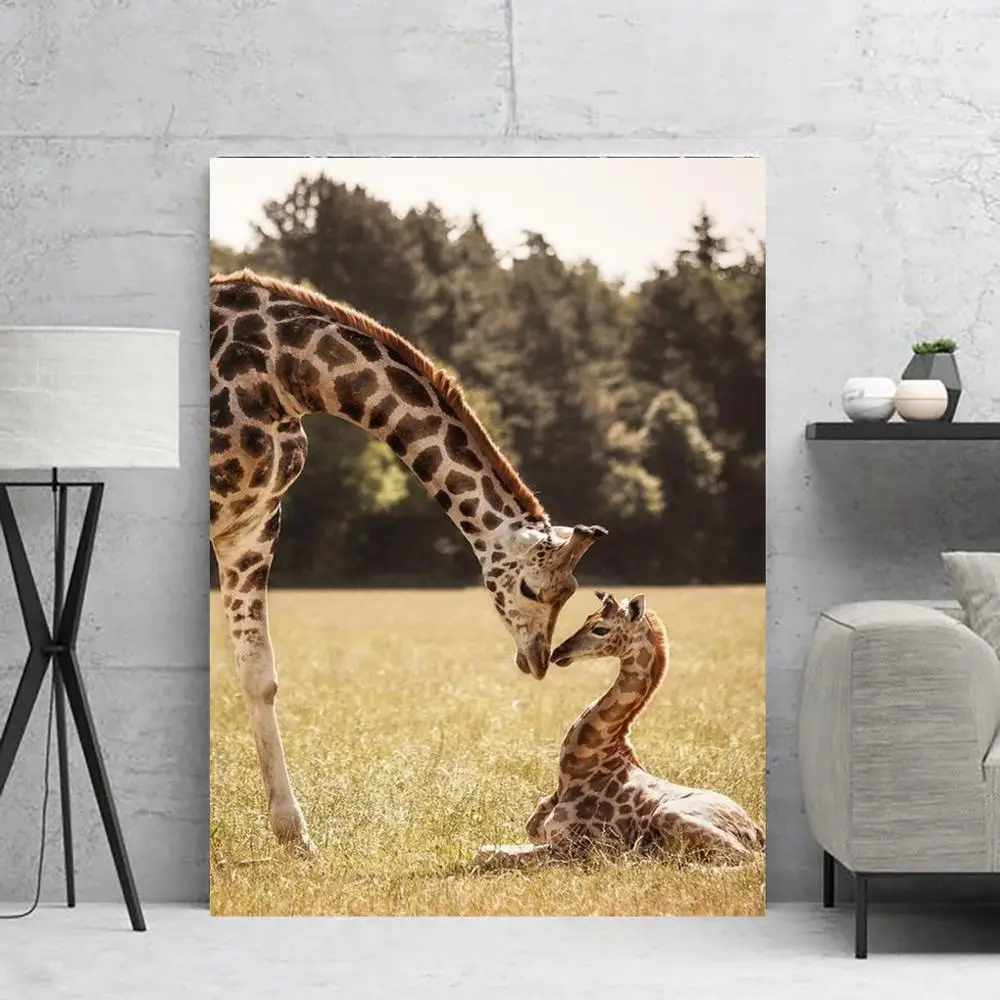 Плакаты Картина на холсте материнский жираф печать настенный художественный