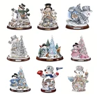 Рождественские счастливые украшения, наклейки на окно 20x30 см, рождественские настенные украшения для дома, обои с кристаллами и елками, наклейки сделай сам