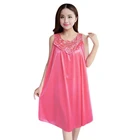 Женская шелковая пижама без рукавов, Однотонная ночная рубашка с имитацией, 9 цветов, s