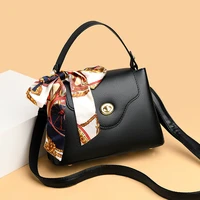 small aleta tote luxury leather shoulder bag of women silk handkerchief crossbody womens decorating feminine handbag bag